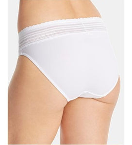 Warner's No Muffin Top / Hi-Cut Microfibre Nylon Panties- White
